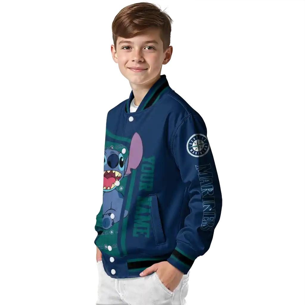 custom seattle mariners stitch laughing navy blue varsity jacket trendy custom seattle mariners stitch laughing navy blue varsity jacket trendy