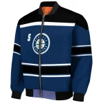 custom seattle mariners stripe statement navy blue black bomber jacket best selling