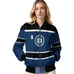 custom seattle mariners stripe statement navy blue black bomber jacket best selling