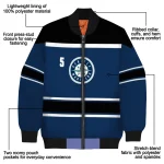 custom seattle mariners stripe statement navy blue black bomber jacket best selling