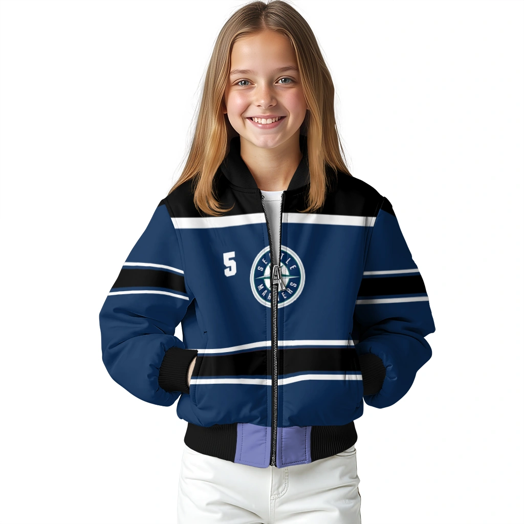 custom seattle mariners stripe statement navy blue black bomber jacket top rated custom seattle mariners stripe statement navy blue black bomber jacket top rated