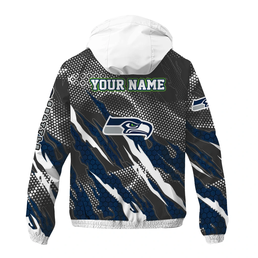 custom seattle seahawks claw mesh blue gray windbreaker jacket fashion forward custom seattle seahawks claw mesh blue gray windbreaker jacket fashion forward