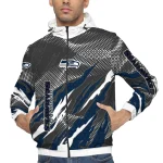 custom seattle seahawks claw mesh blue gray windbreaker jacket best selling