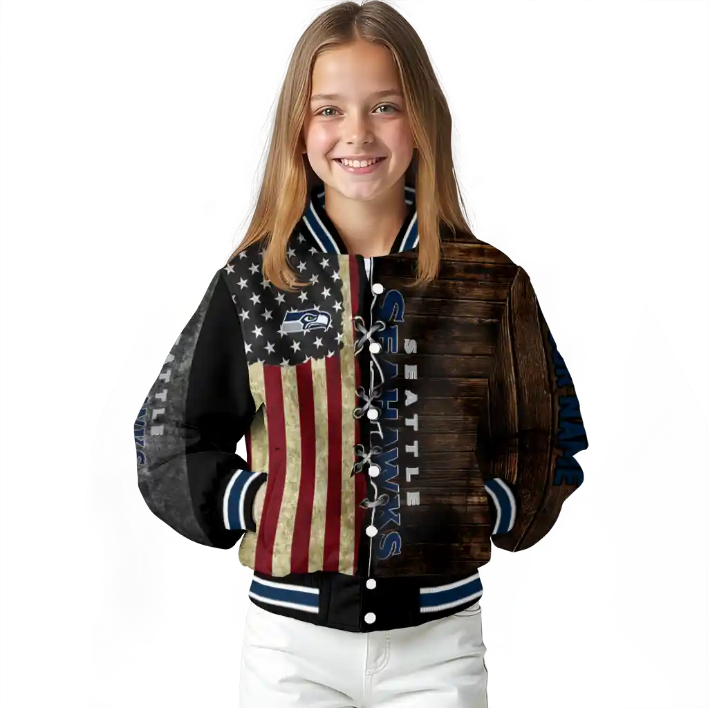 custom seattle seahawks flag wood brown varsity jacket top rated custom seattle seahawks flag wood brown varsity jacket top rated