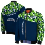 custom seattle seahawks freedom claw blue bomber jacket best selling