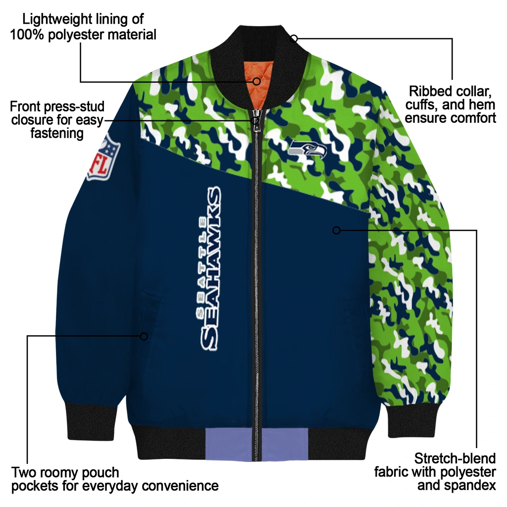 custom seattle seahawks freedom claw blue bomber jacket new arrival custom seattle seahawks freedom claw blue bomber jacket new arrival