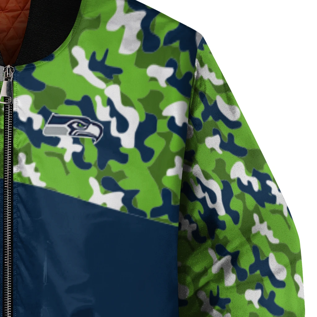 custom seattle seahawks freedom claw blue bomber jacket premium grade custom seattle seahawks freedom claw blue bomber jacket premium grade