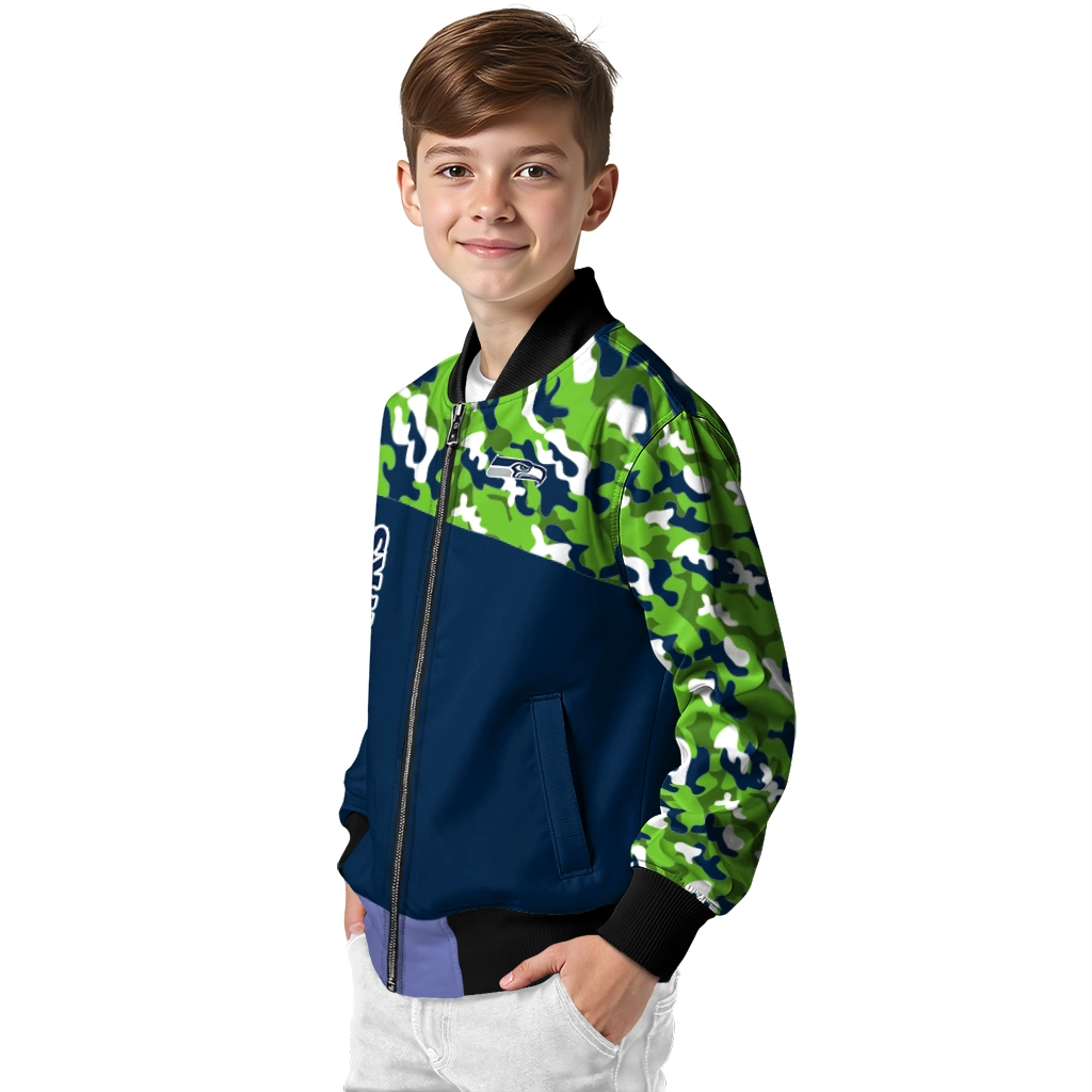 custom seattle seahawks freedom claw blue bomber jacket trendy custom seattle seahawks freedom claw blue bomber jacket trendy