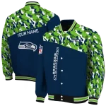 custom seattle seahawks freedom claw blue varsity jacket best selling