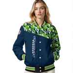 custom seattle seahawks freedom claw blue varsity jacket best selling