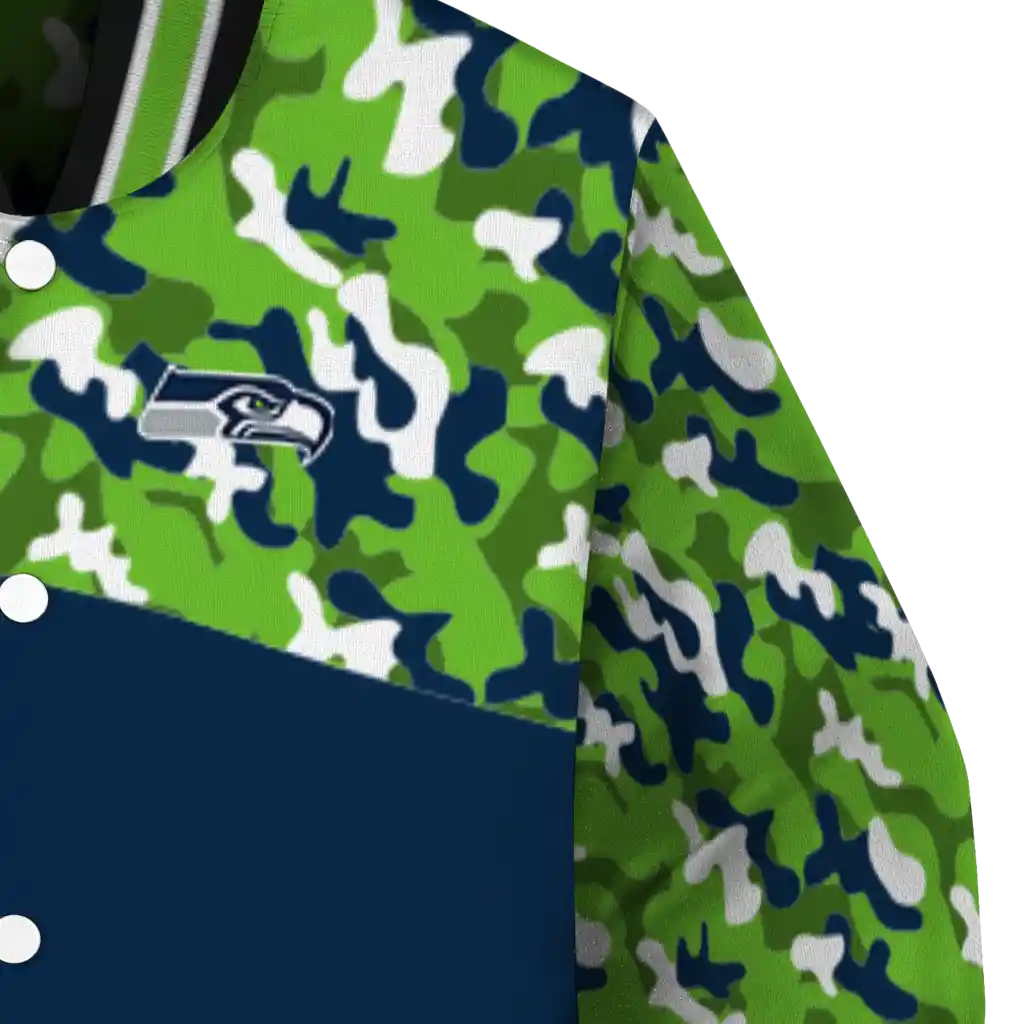 custom seattle seahawks freedom claw blue varsity jacket premium grade custom seattle seahawks freedom claw blue varsity jacket premium grade