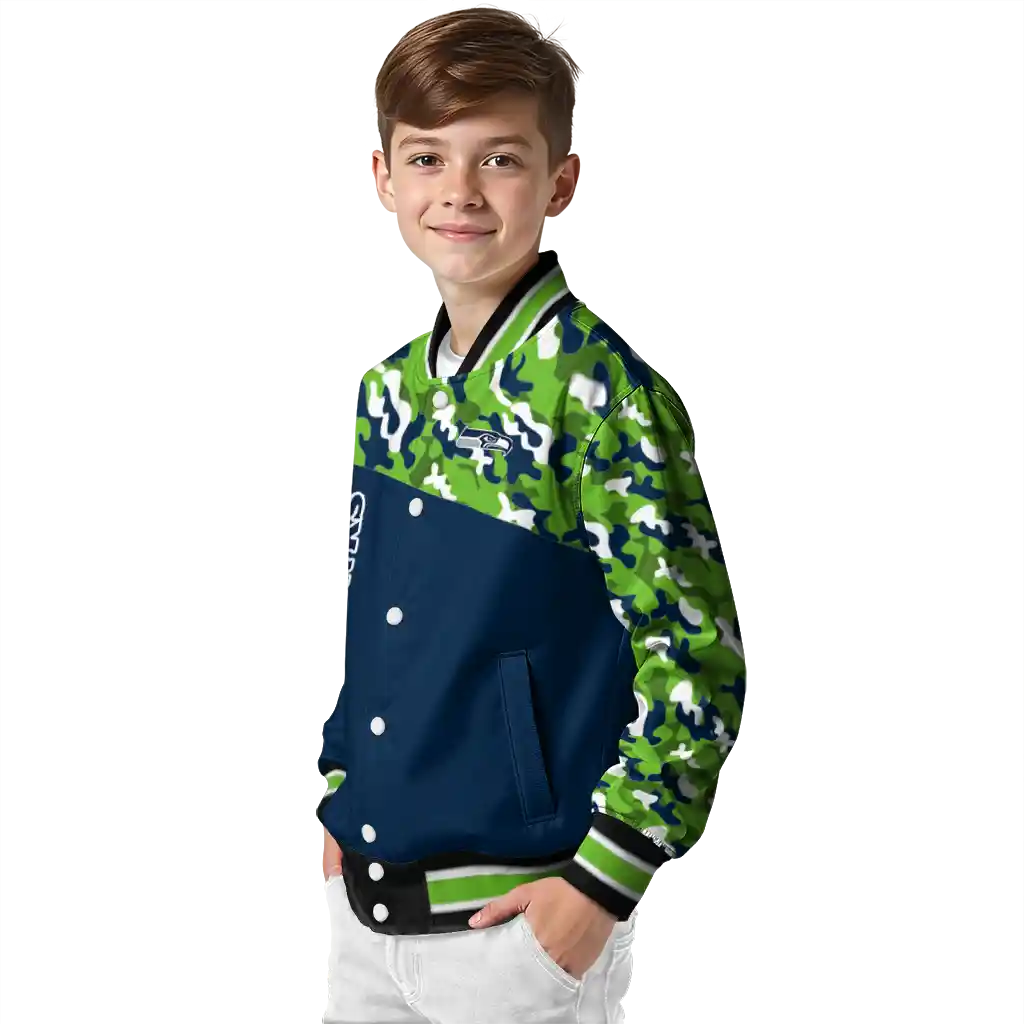 custom seattle seahawks freedom claw blue varsity jacket trendy custom seattle seahawks freedom claw blue varsity jacket trendy