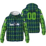 custom seattle seahawks lightning strike grid blue windbreaker jacket best selling