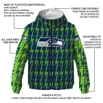 custom seattle seahawks lightning strike grid blue windbreaker jacket best selling
