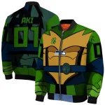 custom seattle seahawks turtle armor bomber jacket best selling