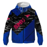 custom smu mustangs arrow matrix blue black windbreaker jacket best selling