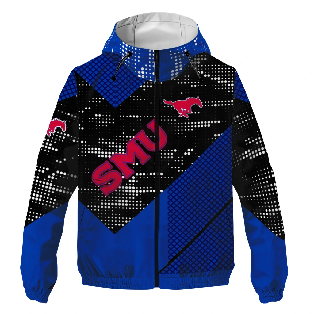 custom smu mustangs arrow matrix blue black windbreaker jacket best selling custom smu mustangs arrow matrix blue black windbreaker jacket best selling