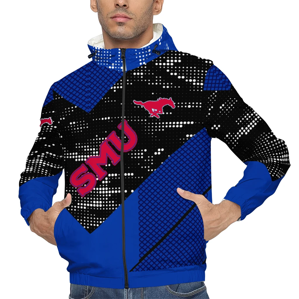 custom smu mustangs arrow matrix blue black windbreaker jacket top rated custom smu mustangs arrow matrix blue black windbreaker jacket top rated