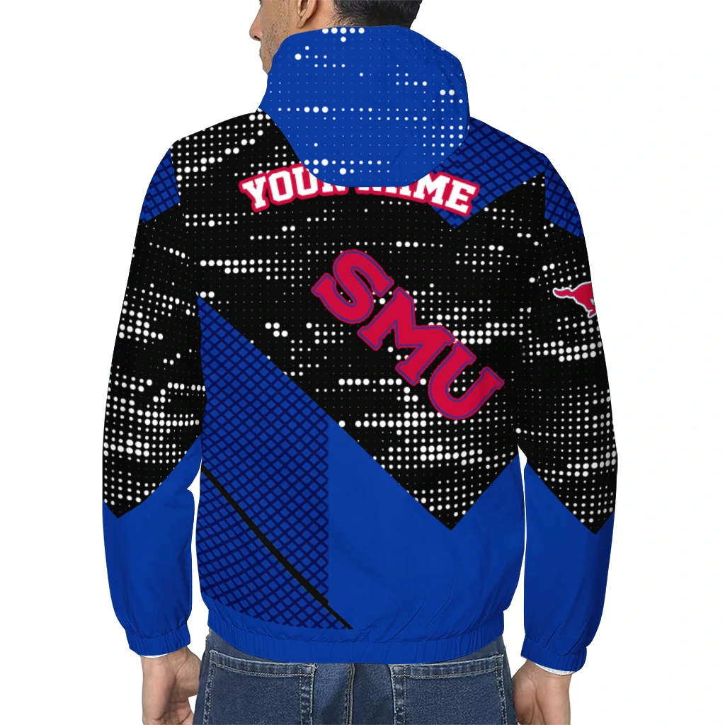 custom smu mustangs arrow matrix blue black windbreaker jacket trendy custom smu mustangs arrow matrix blue black windbreaker jacket trendy