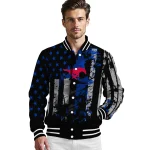 custom smu mustangs star stripes blue black varsity jacket best selling