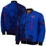 custom smu mustangs tribal deer art blue bomber jacket best selling