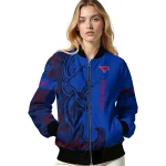 custom smu mustangs tribal deer art blue bomber jacket best selling