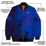 custom smu mustangs tribal deer art blue bomber jacket best selling