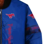 custom smu mustangs tribal deer art blue bomber jacket best selling