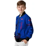 custom smu mustangs tribal deer art blue bomber jacket best selling