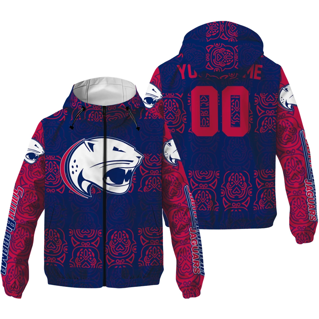 custom south alabama jaguars cat eyes blue windbreaker jacket high quality custom south alabama jaguars cat eyes blue windbreaker jacket high quality
