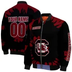 custom south carolina gamecocks burst splatter garnet bomber jacket best selling
