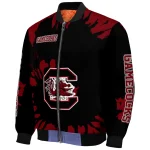 custom south carolina gamecocks burst splatter garnet bomber jacket best selling