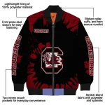 custom south carolina gamecocks burst splatter garnet bomber jacket best selling