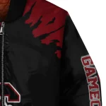 custom south carolina gamecocks burst splatter garnet bomber jacket best selling