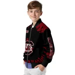 custom south carolina gamecocks burst splatter garnet bomber jacket best selling