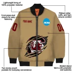 custom south carolina gamecocks claw effect beige bomber jacket best selling