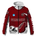 custom south carolina gamecocks football flame garnet white windbreaker jacket best selling