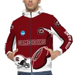 custom south carolina gamecocks football flame garnet white windbreaker jacket best selling