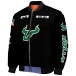 custom south florida bulls american flag skull black bomber jacket best selling