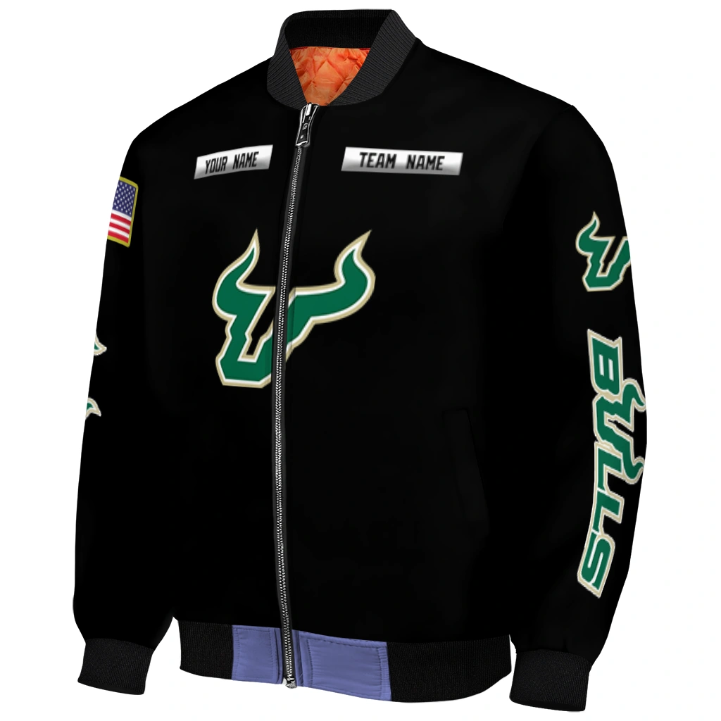 custom south florida bulls american flag skull black bomber jacket fashion forward custom south florida bulls american flag skull black bomber jacket fashion forward