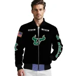 custom south florida bulls american flag skull black bomber jacket best selling