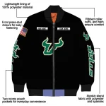 custom south florida bulls american flag skull black bomber jacket best selling