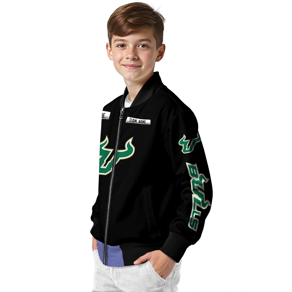 custom south florida bulls american flag skull black bomber jacket trendy custom south florida bulls american flag skull black bomber jacket trendy