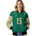 custom south florida bulls team patch green bomber jacket best selling