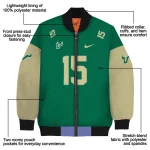 custom south florida bulls team patch green bomber jacket best selling