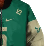 custom south florida bulls team patch green bomber jacket best selling