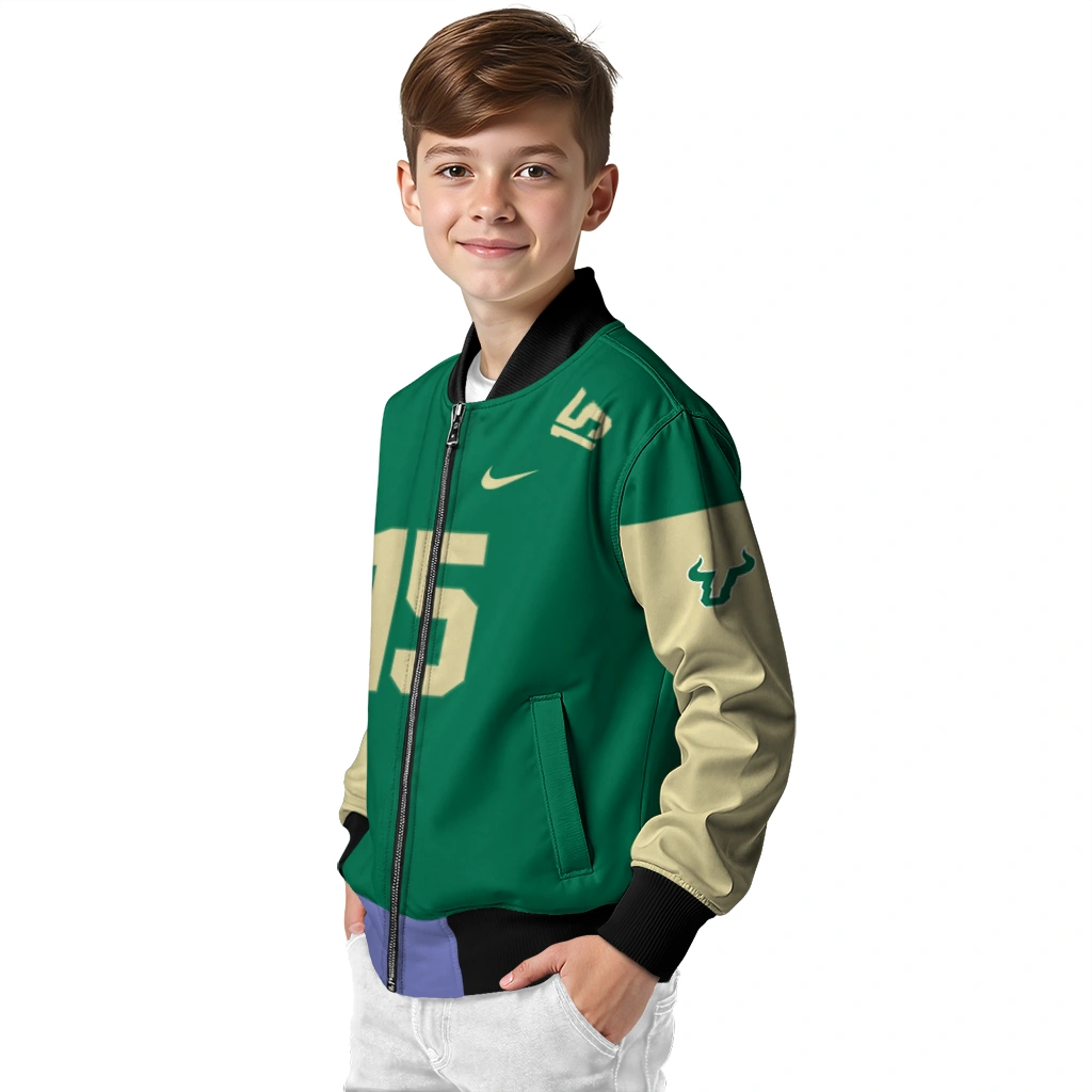 custom south florida bulls team patch green bomber jacket trendy custom south florida bulls team patch green bomber jacket trendy