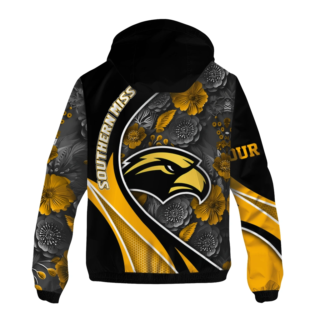 custom southern miss golden eagles blossoms helmet black windbreaker jacket fashion forward custom southern miss golden eagles blossoms helmet black windbreaker jacket fashion forward