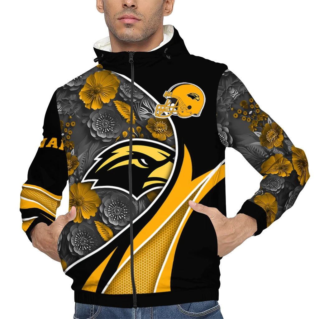 custom southern miss golden eagles blossoms helmet black windbreaker jacket top rated custom southern miss golden eagles blossoms helmet black windbreaker jacket top rated