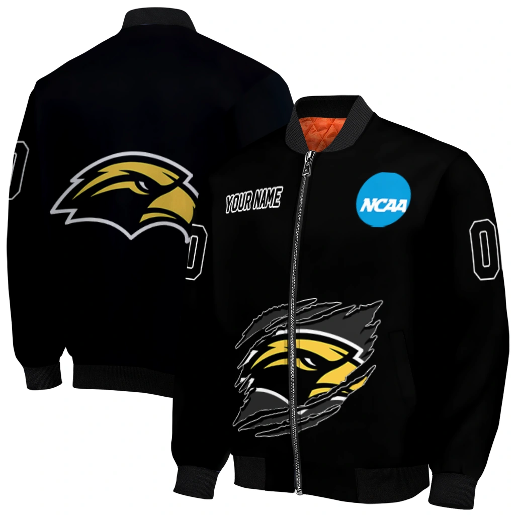 custom southern miss golden eagles claw shred black bomber jacket best selling custom southern miss golden eagles claw shred black bomber jacket best selling